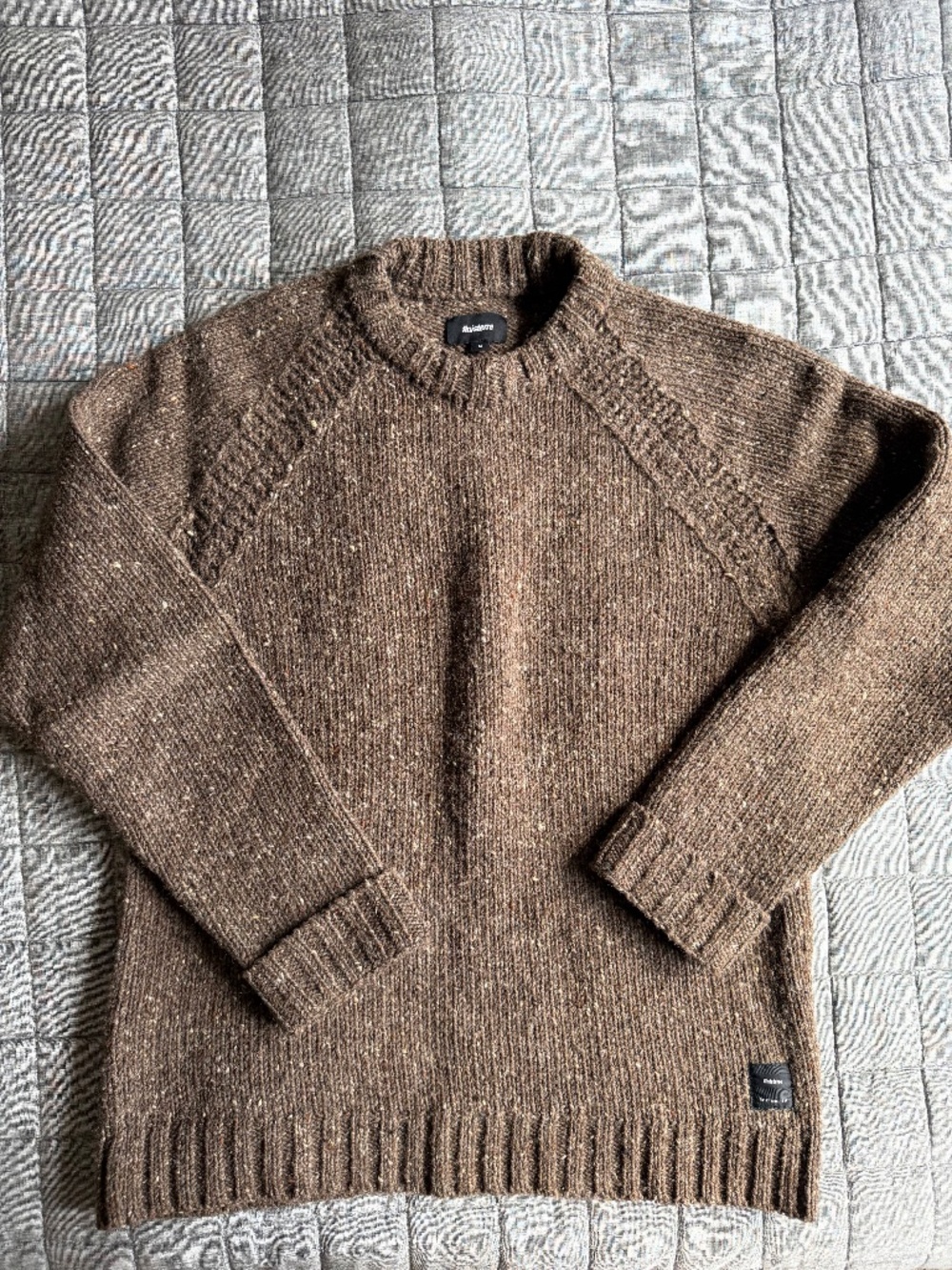 Finisterre Men's Bundoran Jumper Thick Sweater - Speckled Tobacco Brown - M